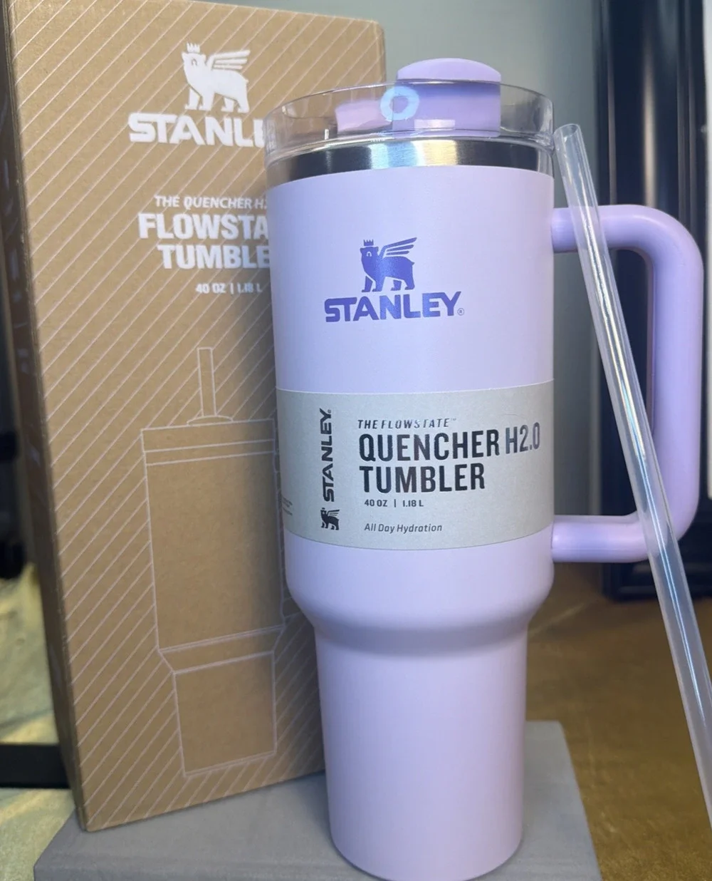 Stanley 40oz Quencher H2.0 FlowState Tumbler Straw Lavender Hydration New in Box